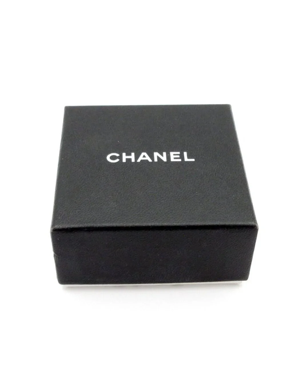 Chanel Earrings Gold White CC Logo